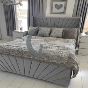 Caspain Wingback Bed Frame With Panel Footboard