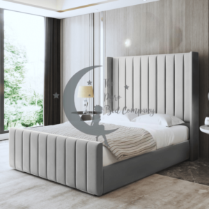 Charlie Panel Upholstered Wing Bed Frame