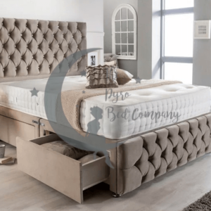 April Chesterfield Divan Bed With Buttoned Footboard