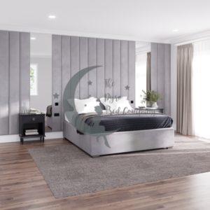 Cairo Wall Panel Headboard Storage Bed Set + Wall Mirrors
