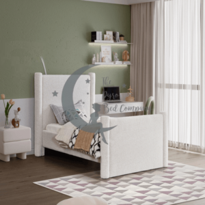 Winne Kids Teddy Fabric Bed + Free 8" Mattress