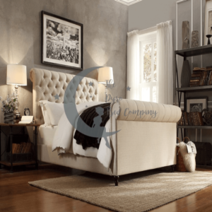 Lily Sleigh Upholstered Bed Frame