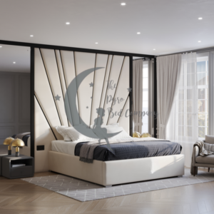 Milan Piped Wall Panel Storage Bed Set + Mirrors
