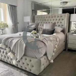 Milly Grandeur Upholstered Wingback Bed Frame