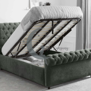 Nile Upholstered Sleigh Bed Available With Ottoman Storage