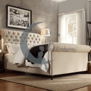 Elle Luxury Scroll Sleigh Bed Frame