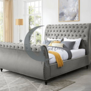 Carson Chesterfield Sleigh Swan Bed Frame